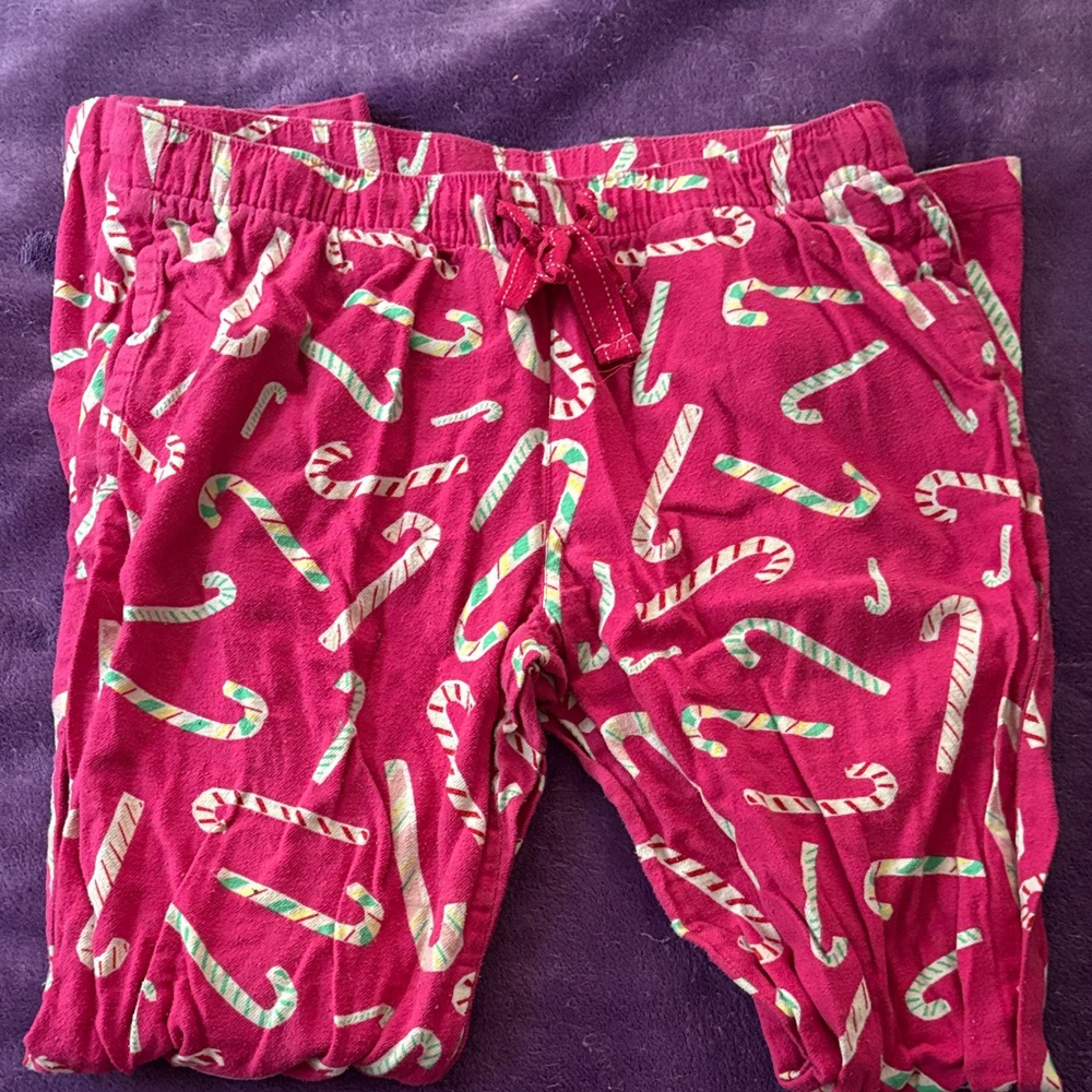 Old Navy Pink and Green Pajama Bottoms with Playful Pattern